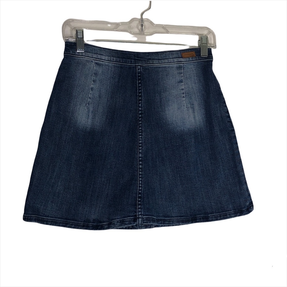 Sneak Peek Blue Denim Embroidered Bohemian Skirt Size Small - Picture 4 of 14